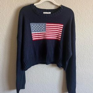 Vintage Style Cotton American Flag Sweater Y2K Classic Americana Fourth of July